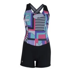 ION Neoprenanzug Amaze Shorty Crossback 1.5 Damen 2023 - 34/XS 013 Black-flowers -Surfausrüstungs Geschäft 48233 4553 3