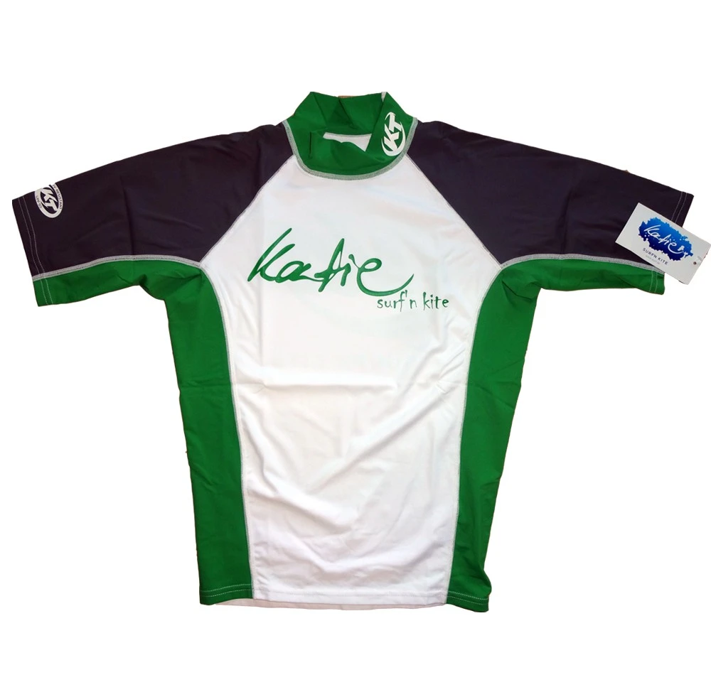 Katie Lycra Rashguard Kurzarm Männer UV-Resistant - White/grey/green - S 3 Katie Lycra Rashguard Kurzarm Männer UV-Resistant - White/grey/green - S