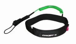 Concept X Wing Foil Coiled Waist Leash 10' - XS-M 110cm Black -Surfausrüstungs Geschäft waist leash green